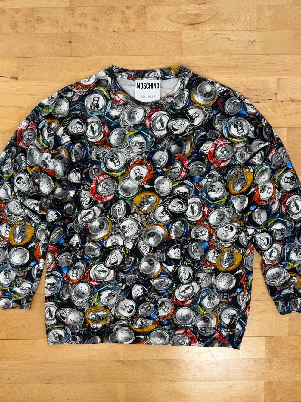 Moschino Couture Jeremy Scott Soda Can Print Oversized Sweatshirt IT 52